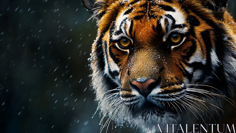 Snow-dusted tiger portrait captures hyperreal predatory gaze
