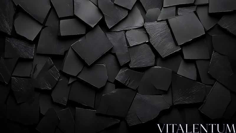 Abstract black slate texture with overlapping geometric shapes.