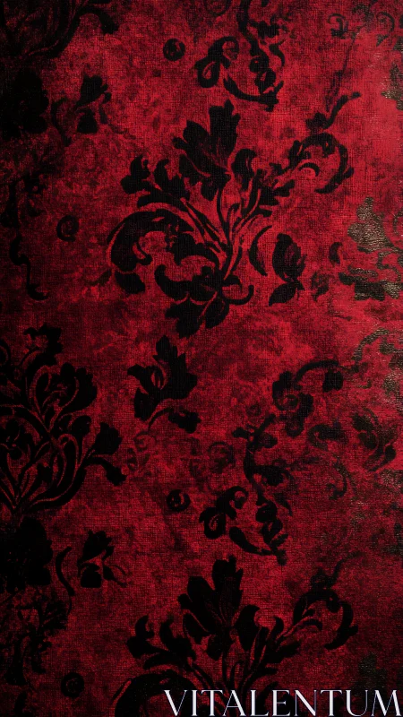 Crimson velvet bloomscape with inky baroque shadows.