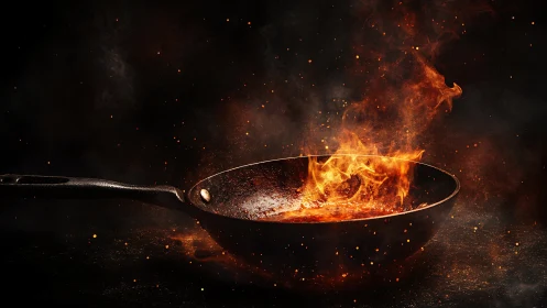 Dramatic Wok Sear: High-Heat Culinary Performance in Motion.