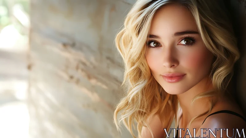 Portrait shows digitally rendered woman in soft side lighting