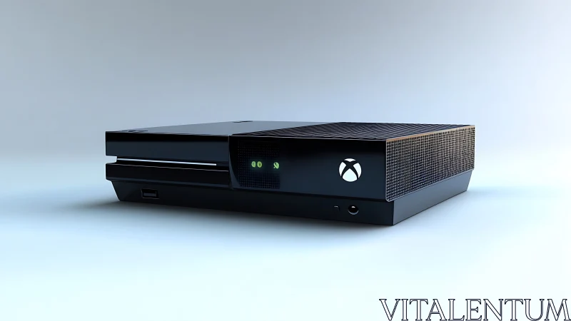 Xbox One Gaming Console Against Light Blue Background.
