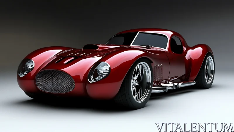 Crimson speed sculpture prowls under studio-soft light