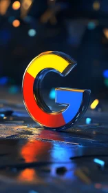 Google Logo in Glass: Neon-Lit 3D Emblem.