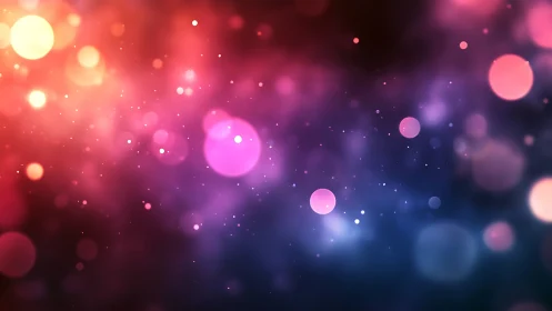 Defocused bokeh field with multicolor gradient and particle dispersion