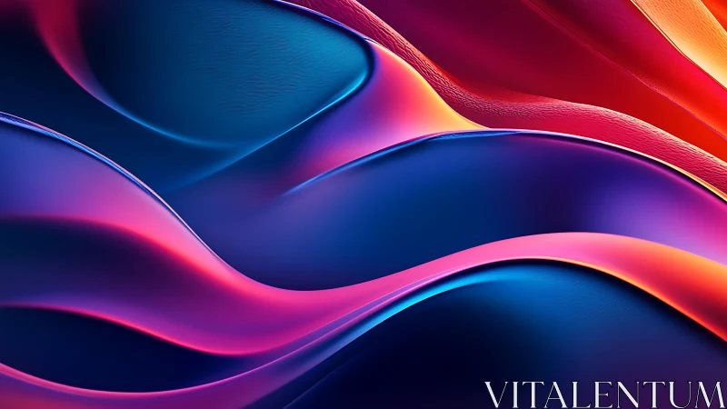 Curved gradient surfaces form layered flowing bands in view