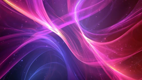 Spectral light ribbons crossing in nebular magenta violet field