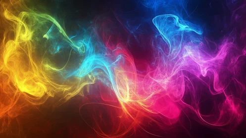 Colorful wisps of light swirling through a dreamy night sky.