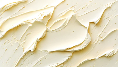 Textured cream surface shows thick impasto strokes and ridges
