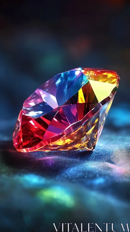 Prismatic jewel resting in a dreamy pool of soft color.