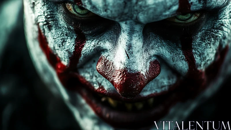 Laughing shadows coil behind the blood-slick clown glare