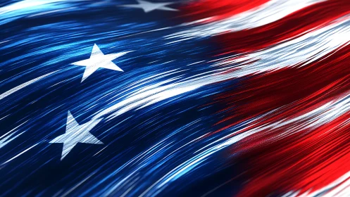 Flag-inspired tricolor surface uses elongated metallic strokes