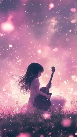 Starlit meadow ballad with a quiet, guitar-cradling dreamer.
