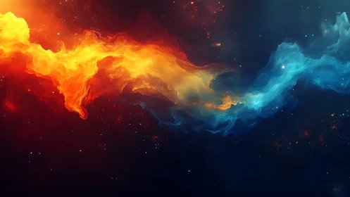 Fire and Ice: A Cosmic Dance of Light.