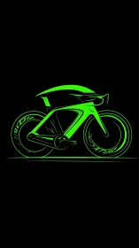 Neon Velocity: Electric Road Bike Glowing Against Black