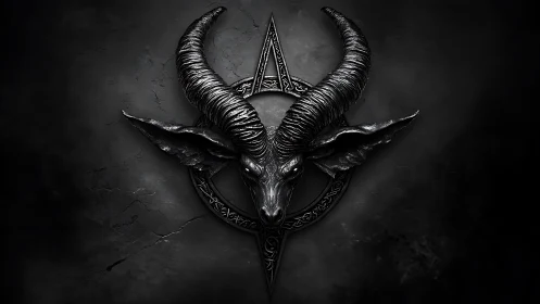 Horned midnight emblem carved from shadow and silver.