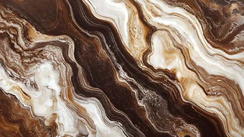Abstract brown marble texture with swirling natural stone patterns.