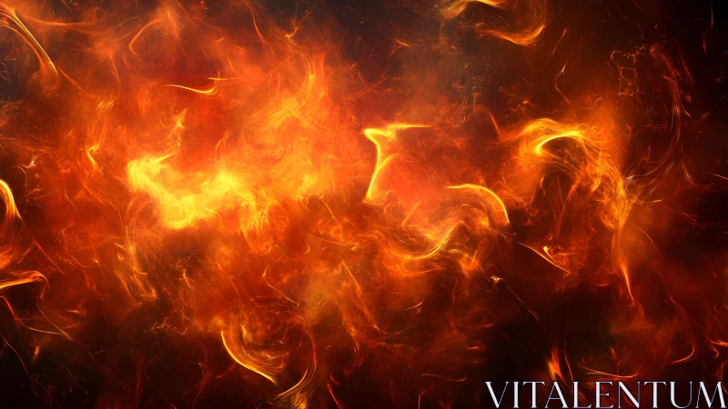 Vivid Abstract Fire Swirl with Fiery Orange and Yellow Hues.