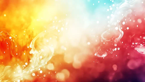 Chromatic fluid diffusion with luminous bokeh particle field.