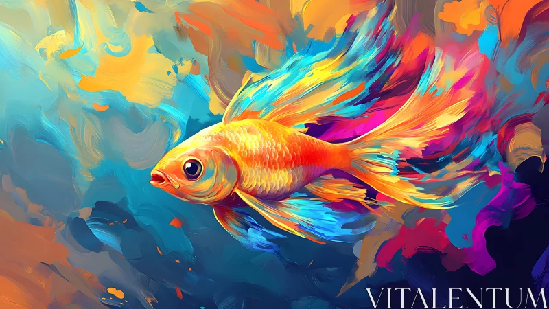 Chromatic comet fish streaking through liquid daydreams.