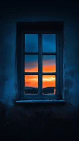 Twilight stitches a burning sunset into a lonely window