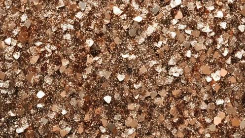 Golden copper glitter sparkles in a warm festive shimmer