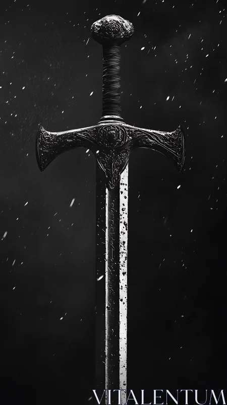 Steel remembers storms while the engraved sword stands ready