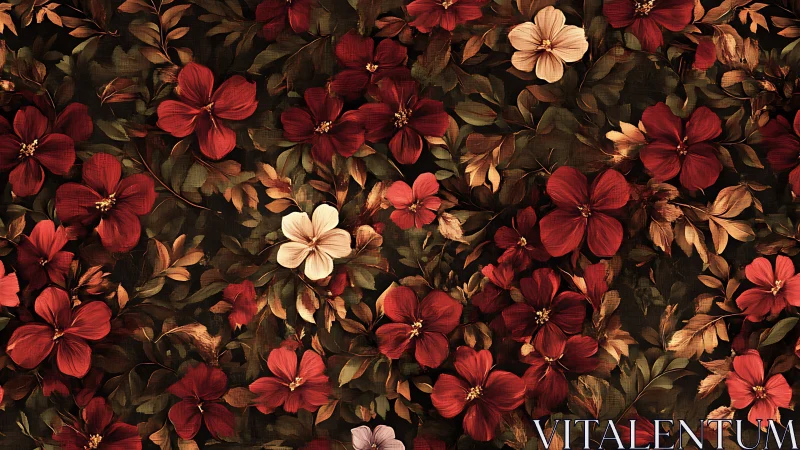 Crimson Bloom Tapestry: Where Scarlet Petals Dance.