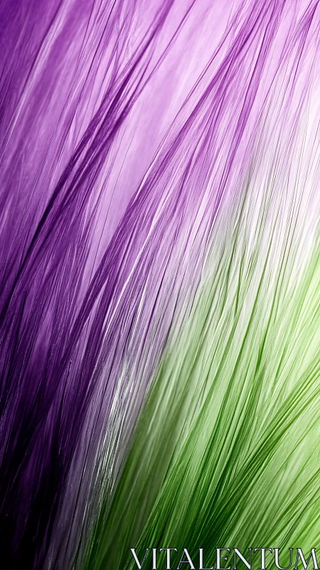 Macro fiber strands blend vivid purple into spring green.