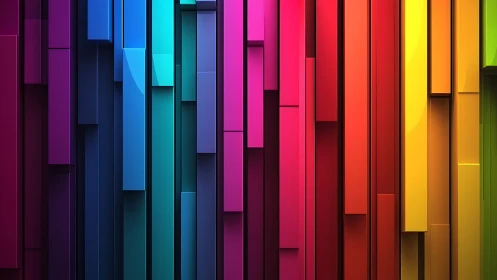 3D chromatic bars in layered rectilinear gradient field.