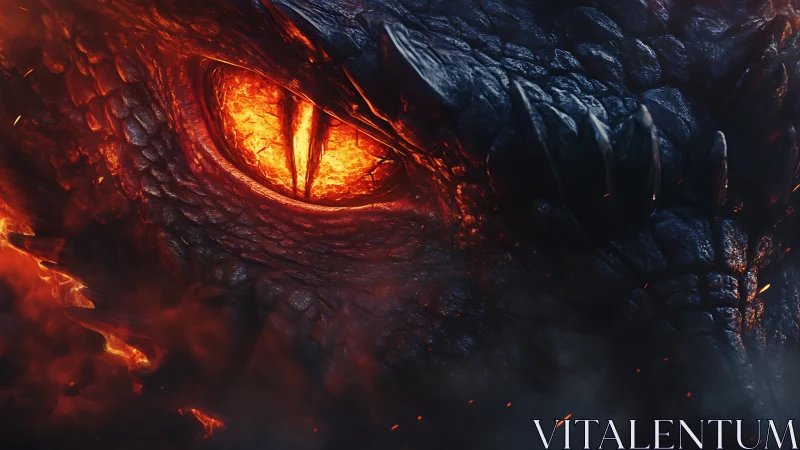 Thermally charged dragon eye macro under pyroclastic glare.