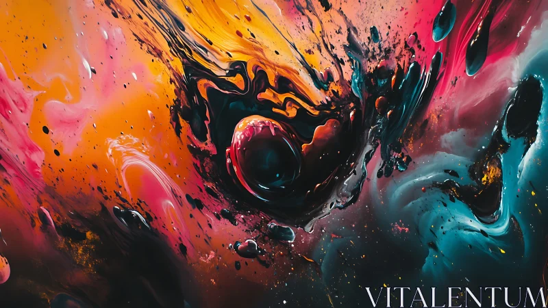 Pigmented fluid vortex creates high-contrast chromatic turbulence