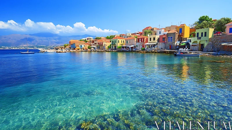 Rainbow Houses Dance Along Crystalline Mediterranean Shores