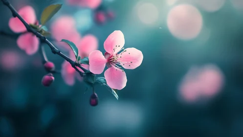 Delicate Cherry Blossoms with Shallow Depth of Field.