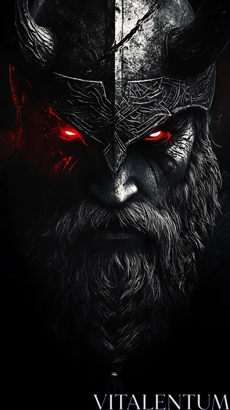 Armored dark warrior portrait rendered in high-contrast digital art