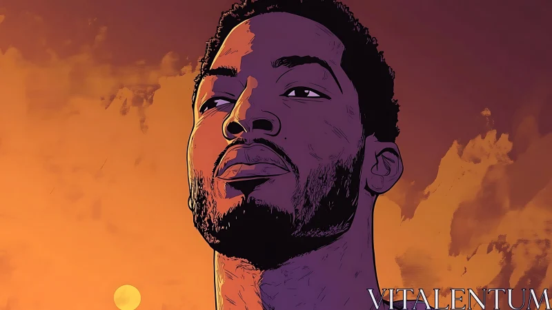 Sunwarm Gaze of a Violet King at Cloudline Dusk.