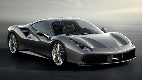 Silver mid‑engine sports coupe rendered in studio lighting