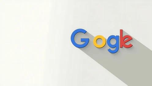 Google Logo 3D Render with Shadow Effects.