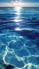 Sunlit ripples turning a quiet ocean into living glass.