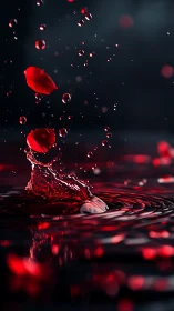 Scarlet Cascade: Liquid Passion Suspended in Motion.