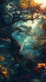 Luminous Sentinels: Where Ancient Trees Frame Forgotten Skies.