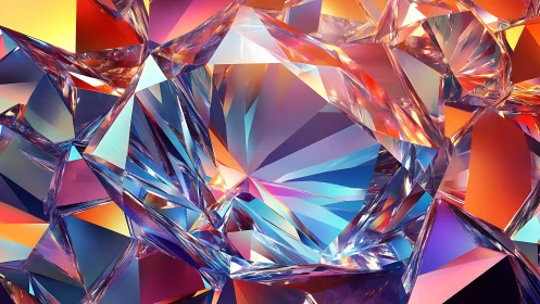 Iridescent crystal shards in prismatic geometric abstraction.