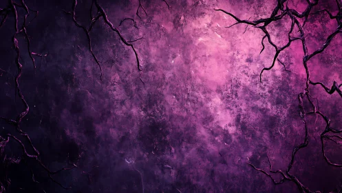 Mystic violet branches framing a moody glowing night sky.
