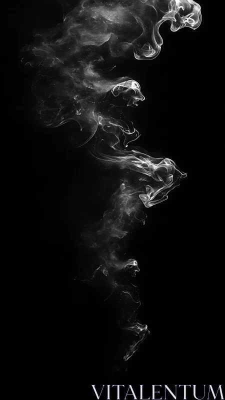Whispers of silver smoke twist upward through deep shadow