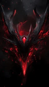 Crimson inferno crown glows with dark crystalline power