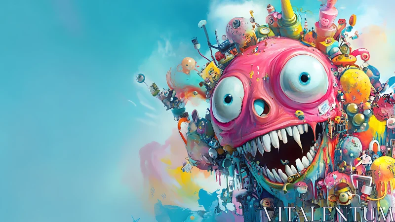 Candy-chaos skull carnival grinning at the edge of sanity.