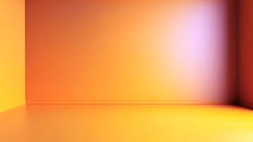 Minimalist gradient interior with warm chromatic walls.