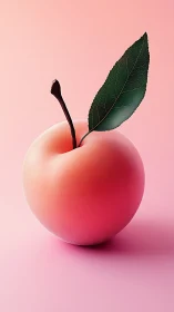 Minimal peach study on soft pink gradient background.