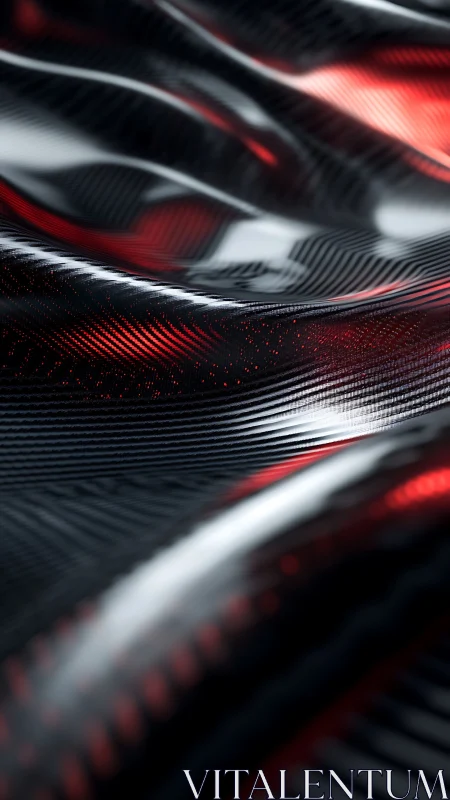 Carbon fiber waves capture red light with high-gloss precision