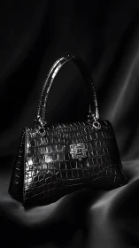 Nocturnal crocodile clutch basking in couture moonlight.